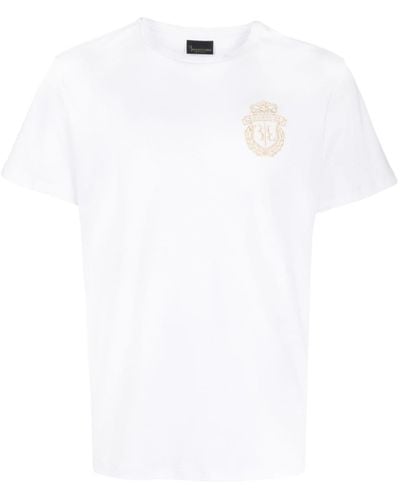 Billionaire T-Shirt mit Logo-Stickerei - Weiß