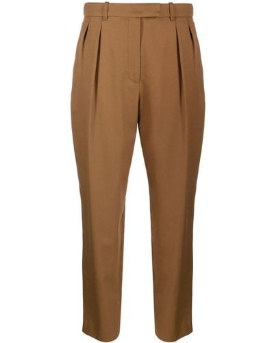 A.P.C. Pleated cropped trousers - Marrone