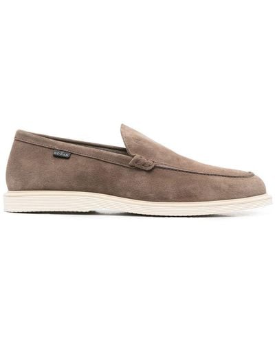 Hogan H616 Contrast-sole Loafers - Brown