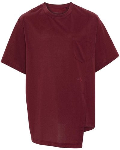 Y-3 T-shirt à logo en caoutchouc - Rouge