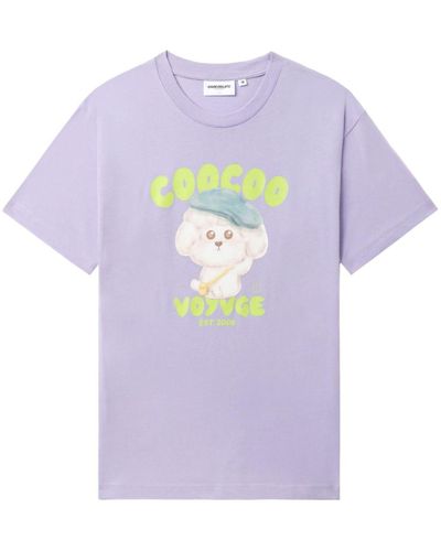 Chocoolate Graphic-print Cotton T-shirt - Purple