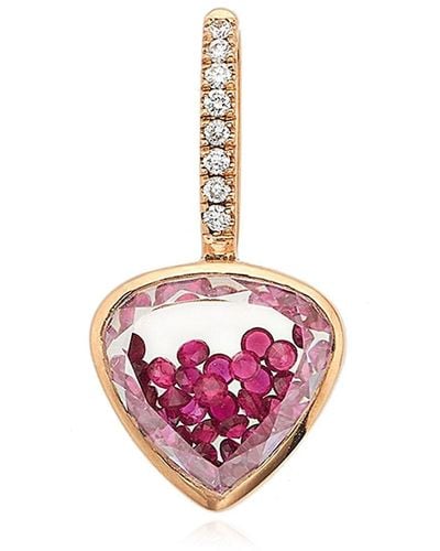 Moritz Glik 18kt Rose Gold Ruby Diamond Shaker Charm - Pink