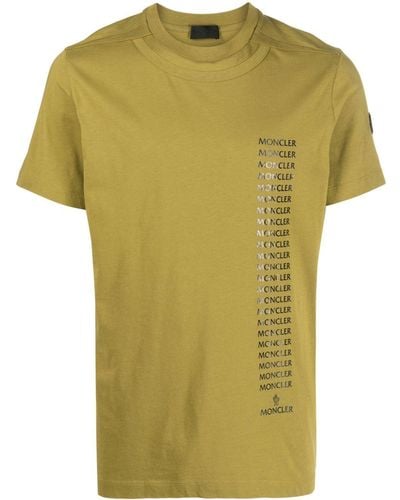 Moncler T-shirt Met Logoprint - Geel
