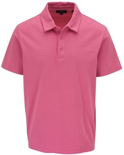 Vince Short-sleeve Cotton Polo Shirt - Pink
