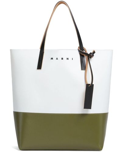 Marni Tribeca Shopper mit Logo-Prägung - Weiß