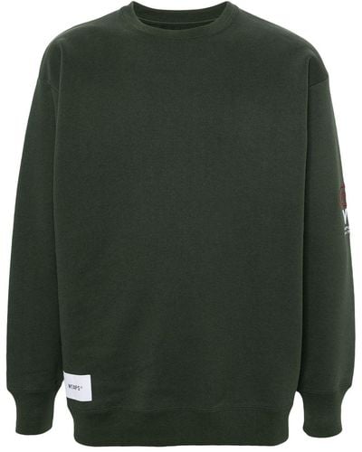WTAPS Logo-embroidered Cotton Sweatshirt - Green