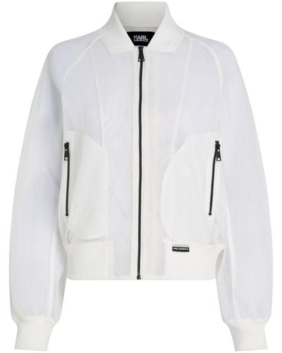 Karl Lagerfeld Chaqueta bomber con logo bordado - Blanco