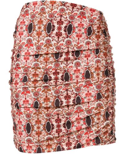 Amir Slama Floral-print Mini Skirt - Red