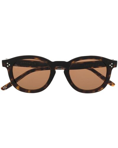 Retrosuperfuture X Ottomila Ombra Round-frame Sunglasses - Brown