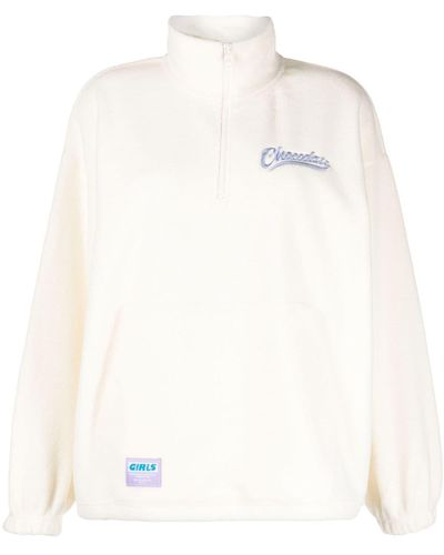 Chocoolate Logo-embroidered High-neck Sweatshirt - White
