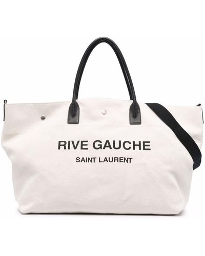 Saint Laurent Rive Gauche Maxi Tote Bag - Natural