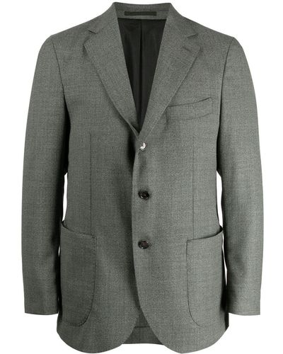 MAN ON THE BOON. Single-breasted Wool Blazer - Gray