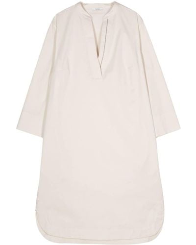 Peserico Vestido estilo túnica con cuentas - Blanco