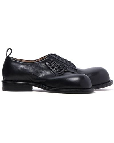 Comme des Garçons Asymmetric Leather Derby Shoes - Black