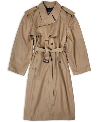 Balenciaga Oversized belted trench coat - Neutro