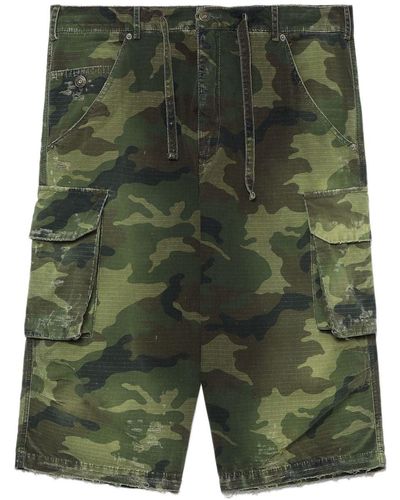 424 Knee-length Camouflage Shorts - Green