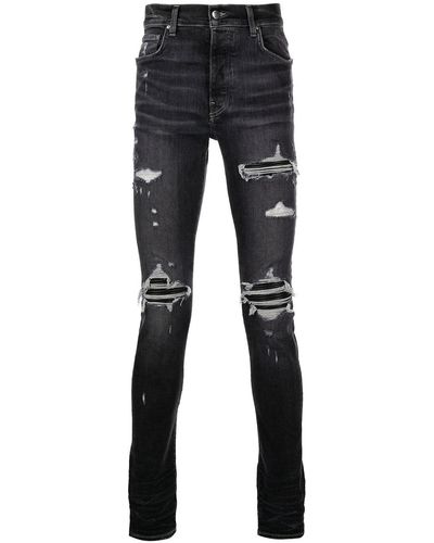 Amiri Distressed-finish Skinny Jeans - Black