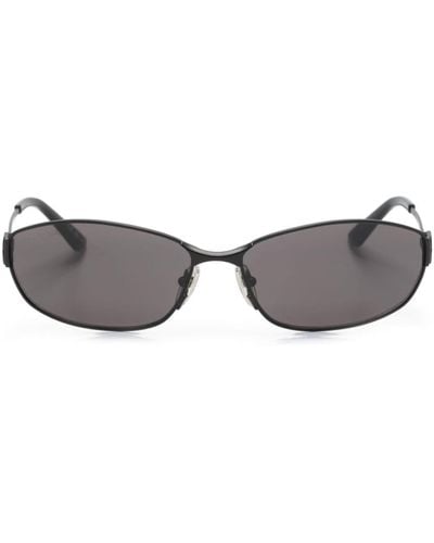 Balenciaga BB0336S Sonnenbrille mit ovalem Gestell - Grau