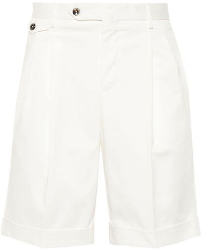 PT Torino Chino-Shorts mit Abnähern - Weiß