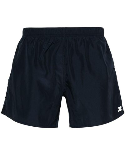 Courreges Appliqué-logo Swim Shorts - Blue