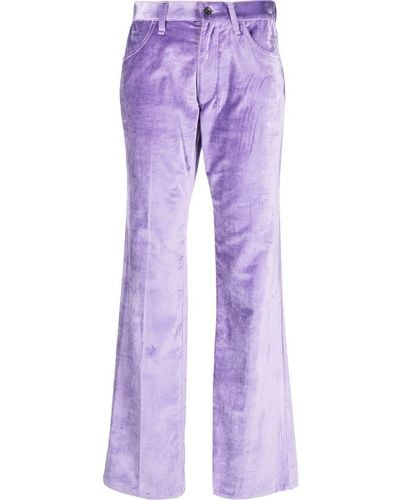 Rag & Bone Velvet-finish High-waisted Pants - Purple