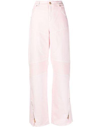 Blumarine Halbhohe Wide-Leg-Jeans - Pink