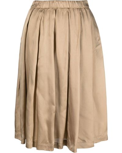 Aspesi Pleated Midi Skirt - Natural