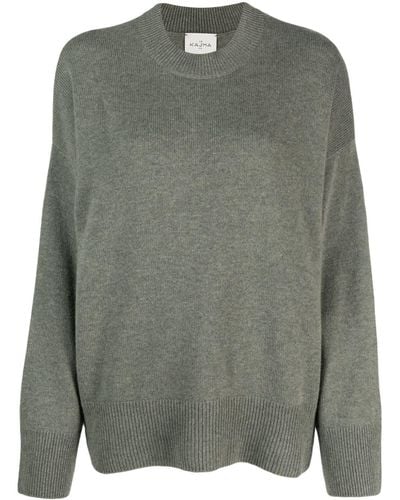 LeKasha Mélange-effect Crew-neck Cashmere Sweater - Gray