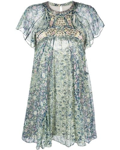 Isabel Marant Short Floral Dress - Blue