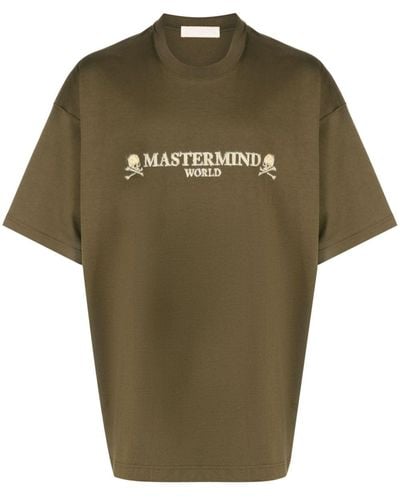 MASTERMIND WORLD T-Shirt mit Totenkopf-Print - Grün