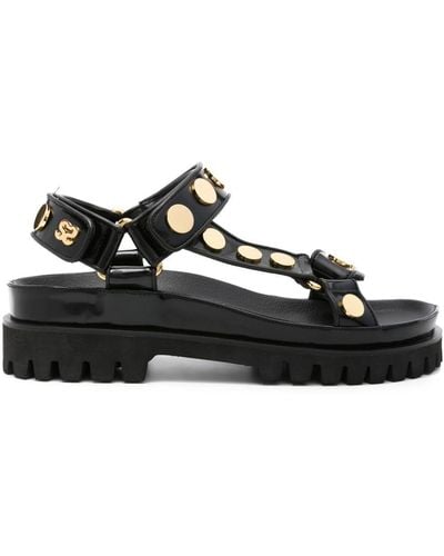 Sandro Studded Sandals With Tread - Black