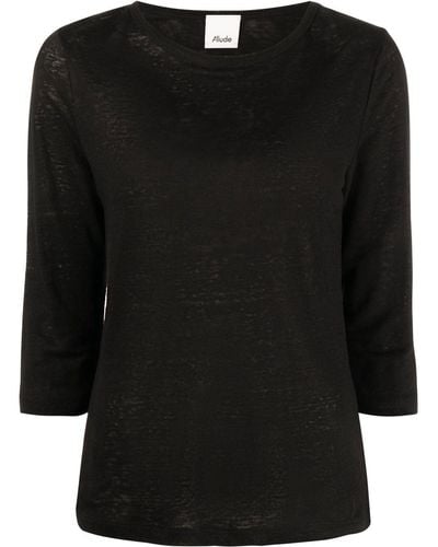 Allude Three-quarter Sleeves Top - Black