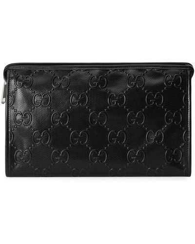 Gucci Clutch Met Logo-reliëf - Zwart