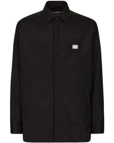 Dolce & Gabbana Camisa con aplique del logo - Negro