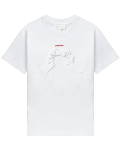ShuShu/Tong Bow-appliqué Cotton T-shirt - White
