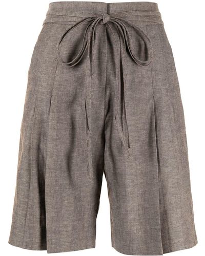 GIA STUDIOS Plaid-check Tailored Shorts - Grey