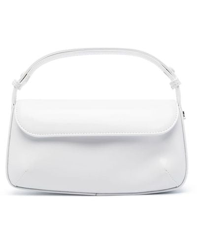 Courreges Sleek Leather Tote Bag - White