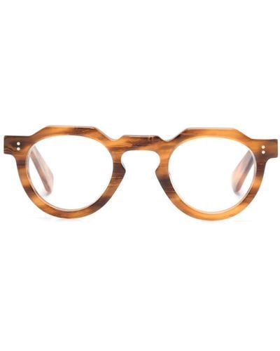 Lesca Crown Pantos-frame Sunglasses - Brown