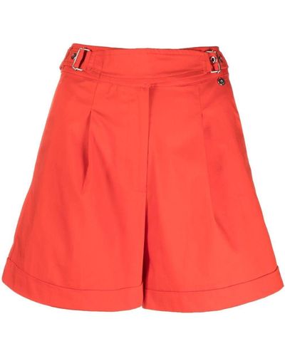 Liu Jo Belted High-waisted Shorts - Red