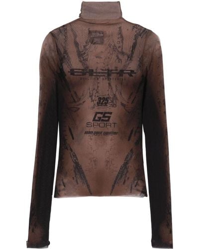 Jean Paul Gaultier X Shayne Oliver Gs Sport Sheer T-shirt - Brown