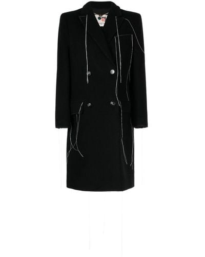 Ports 1961 Manteau en feutre à coutures contrastantes - Noir