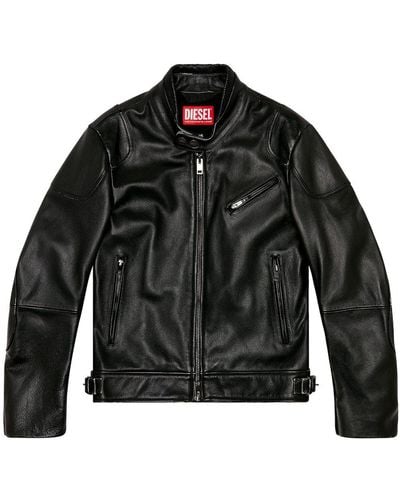 DIESEL 'l-hein' Leather Jacket - Black