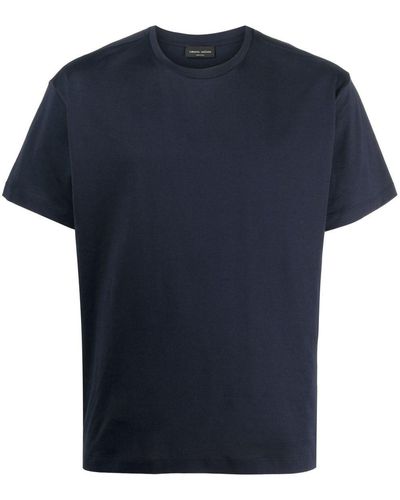 Roberto Collina Plain Cotton T-shirt - Blue