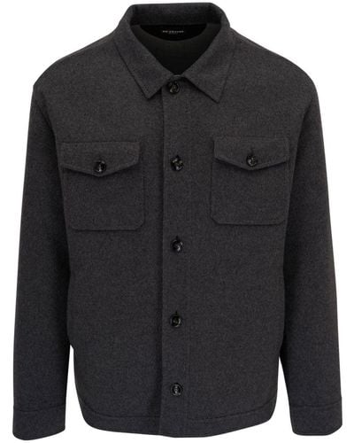 Kiton Button-down Shirt Jacket - Black