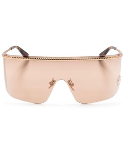 Roberto Cavalli Lunettes de soleil oversize à plaque logo - Rose