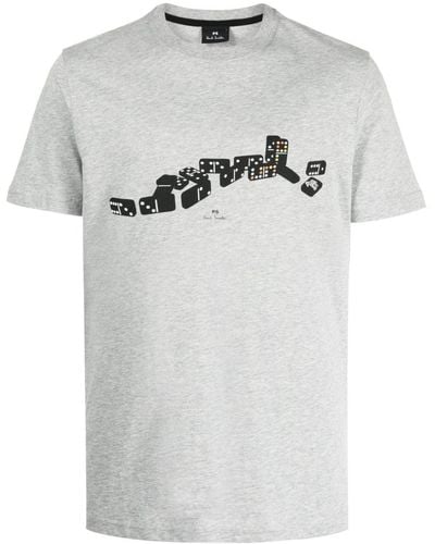 PS by Paul Smith T-shirt con stampa domino - Grigio