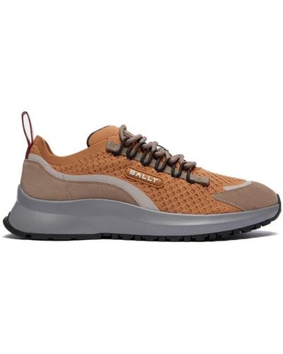 Bally Panelled Mesh Trainers - Brown