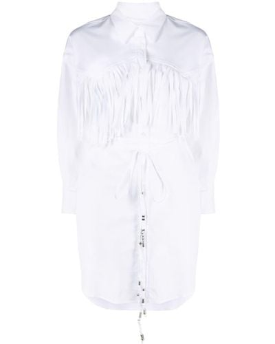 Dondup Fringed Short Dress - White