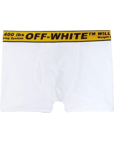 Off-White c/o Virgil Abloh Boxer à taille à logo - Blanc