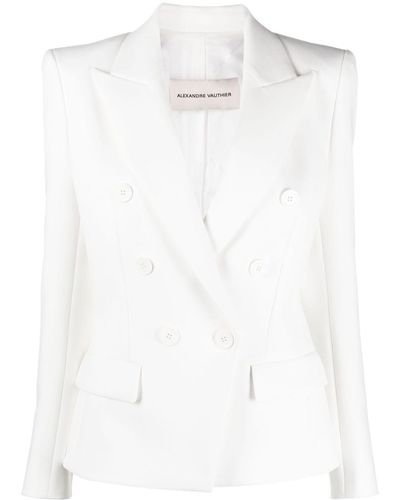 Alexandre Vauthier Blazer con solapas de pico y doble botonadura - Blanco